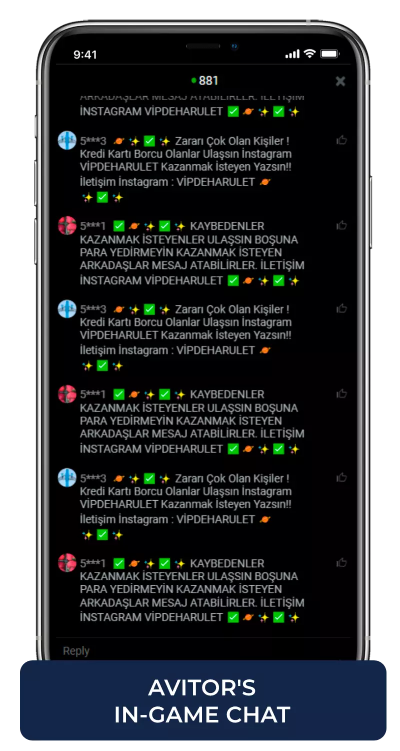 aviators in-game chat